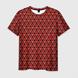 Мужская футболка Красные и чёрные треугольники