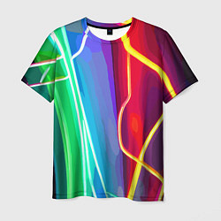 Мужская футболка Абстрактные цветные полосы - композиция