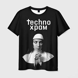 Мужская футболка Techno храм монашка в молитве