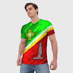 Футболка мужская Флаг Зеленограадского АО, цвет: 3D-принт — фото 2