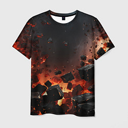 Мужская футболка Взрыв плит и огонь