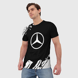 Футболка мужская Mercedes benz краски спорт, цвет: 3D-принт — фото 2
