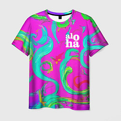 Мужская футболка Abstract floral pattern - aloha