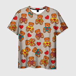 Мужская футболка Мишки в свитерах и сердечки