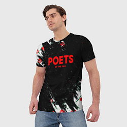 Футболка мужская Poets of the fall розы лого краски, цвет: 3D-принт — фото 2