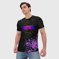 Футболка мужская Fortnite неоновый краски, цвет: 3D-принт — фото 2