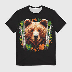 Мужская футболка Медвежья полигональная голова