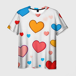 Мужская футболка Сердца сердечки