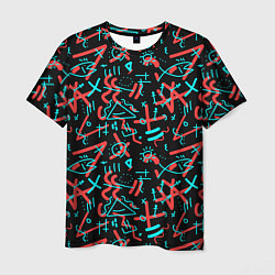 Мужская футболка Цветные геометрические каракули