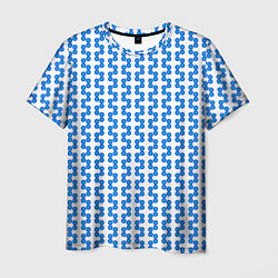 Мужская футболка Синие кружки патерн