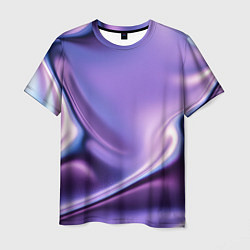 Мужская футболка Голография - изгибающийся металлический фиолетовый