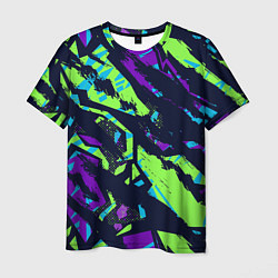 Мужская футболка Разноцветные текстурные штрихи
