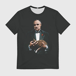 Мужская футболка Крестный отец и кот