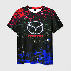 Футболка мужская Mazda краски абстракция спорт, цвет: 3D-принт