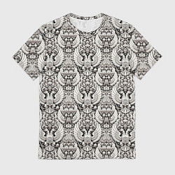 Мужская футболка Греб России черный и белый паттерн