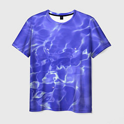 Мужская футболка Синяя вода текстура