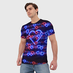 Футболка мужская Оковы-сердца, синяя половинка, цвет: 3D-принт — фото 2