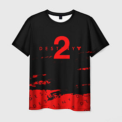 Футболка мужская Destiny 2 краски надписи, цвет: 3D-принт