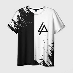 Мужская футболка Linkin park краски чёрнобелый