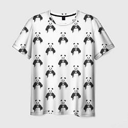 Мужская футболка Panda love - pattern