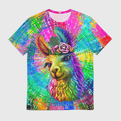 Мужская футболка Цветная лама