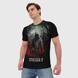 Футболка мужская Stalker 2 dark mode, цвет: 3D-принт — фото 2