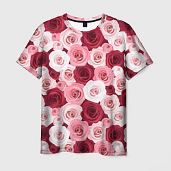Футболка мужская Красные и розовые розы, цвет: 3D-принт