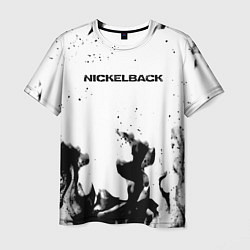Футболка мужская Nickelback серый дым рок, цвет: 3D-принт