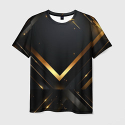 Мужская футболка Gold luxury black abstract