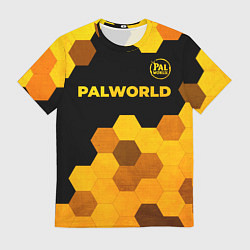 Мужская футболка Palworld - gold gradient посередине