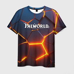 Футболка мужская Palworld logo разлом плит, цвет: 3D-принт