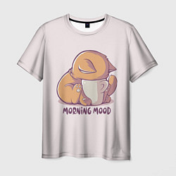 Футболка мужская Morning mood - cat, цвет: 3D-принт