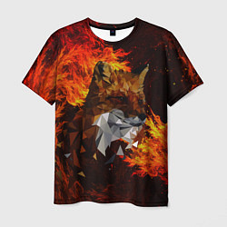 Мужская футболка Fire fox flame