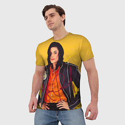 Футболка мужская Michael Jackson на золотом фоне с графикой, цвет: 3D-принт — фото 2