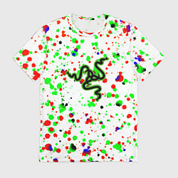 Мужская футболка Razer краски абстрактные