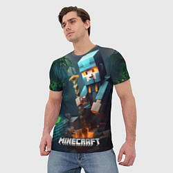 Футболка мужская Minecraft персонаж у костра, цвет: 3D-принт — фото 2