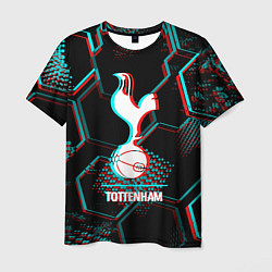 Футболка мужская Tottenham FC в стиле glitch на темном фоне, цвет: 3D-принт