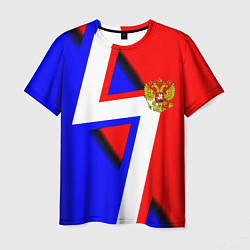 Мужская футболка Герб России спортивный стиль