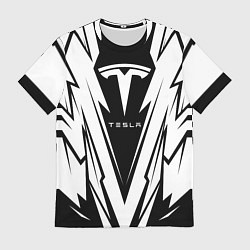 Мужская футболка Tesla - black and white