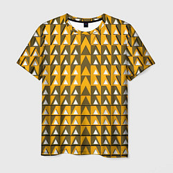 Мужская футболка Узор из треугольников жёлтый