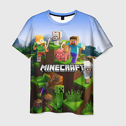 Мужская футболка Minecraft pixel world