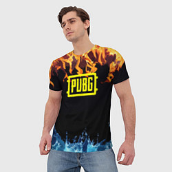 Футболка мужская PUBG online битва огня и льда, цвет: 3D-принт — фото 2