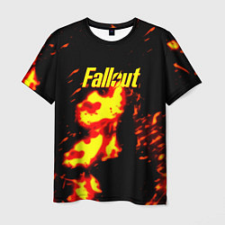 Футболка мужская Fallout огнненое лого, цвет: 3D-принт