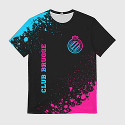 Мужская футболка Club Brugge - neon gradient вертикально