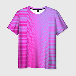 Мужская футболка Розовые градиентные линии