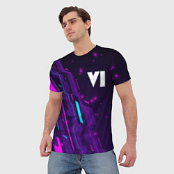 Футболка мужская GTA 6 neon gaming, цвет: 3D-принт — фото 2
