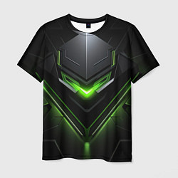 Мужская футболка Green and black abstract style