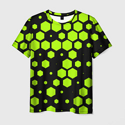 Мужская футболка Зеленые соты киберпанк