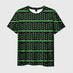 Футболка мужская Зелёные круги и полосы, цвет: 3D-принт