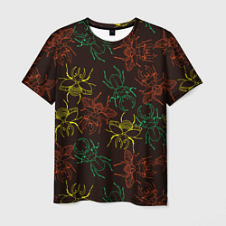 Мужская футболка Разноцветные жуки носороги